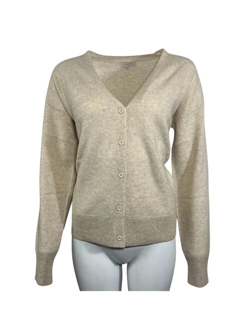WOMEN'S V NECK CARDIGAN BEIGE ESSENTIEL STUDIO | LMD021BEIGE